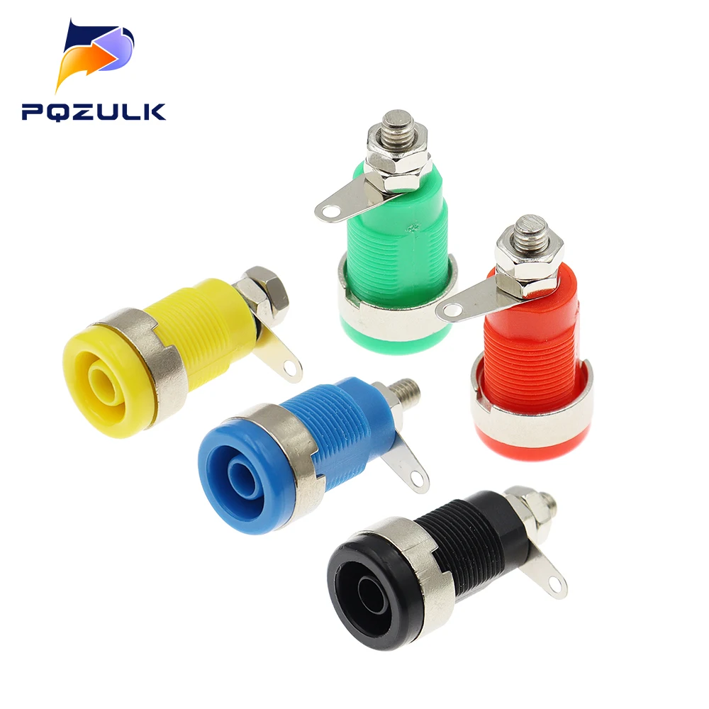 

100PCS High Voltage Safety Type 4MM Panel Banana Socket Hole Current 32A Terminal Connector Open Hole 12mm Plug