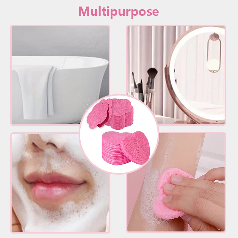 5/10/20PCS Facial Cleansing Sponge Pad Reusable Compression Water Absorption Pore Exfoliating Mask SPA Massage Makeup Removal