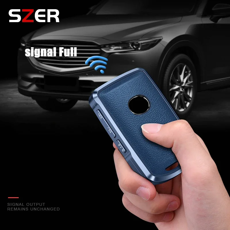 Leather Metal Car Remote Key Case Cover Shell Fob For Mazda 3 6 Cx30 MX30 Cx9 x9 Cx5 x5 Cx8 MX5 ss30 Holder Fob Accessories