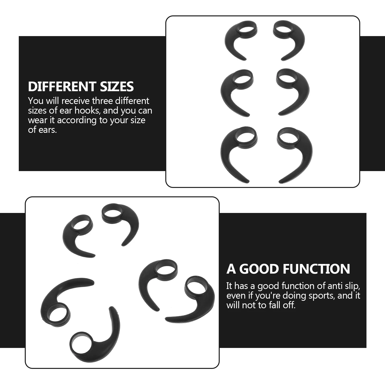 

6Pcs Earphone Clip Hook Silicone Soft Comfortable Non-Slip Sports Protective Earbud Earhook for Running Gym Outdoor Use