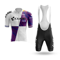 2025 Men's CUBE TEAMLINE JERSEY Men's cycling shirt MTB cycling suit Quick drying sports shirt Bicycling with strap bib shorts