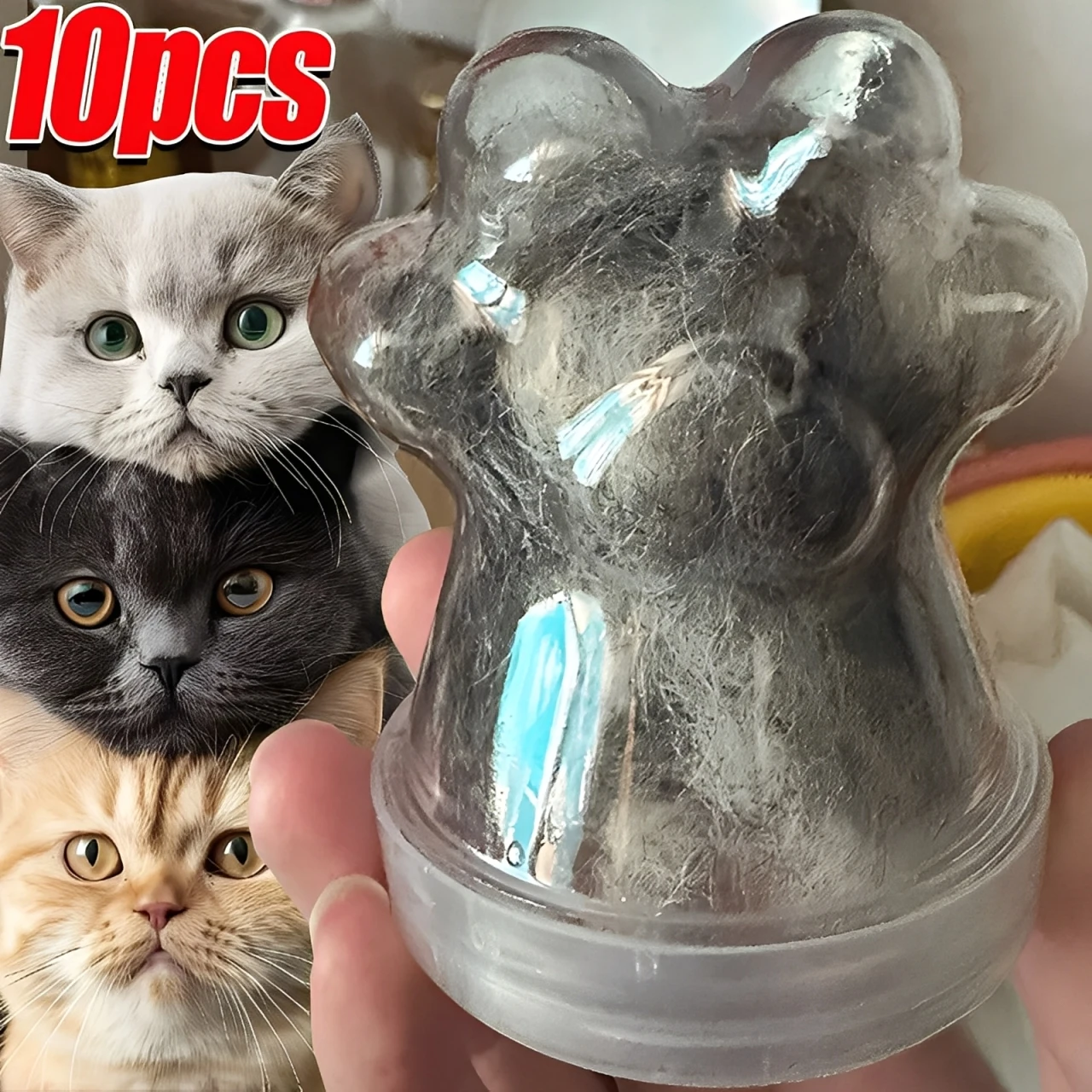 

Новая прозрачная бутылка на память из меха домашних животных, банка для хранения кошачьей шерсти, каваи, банка для конфет в форме кошачьей лапы, многоцелевой подарок на память для домашних животных