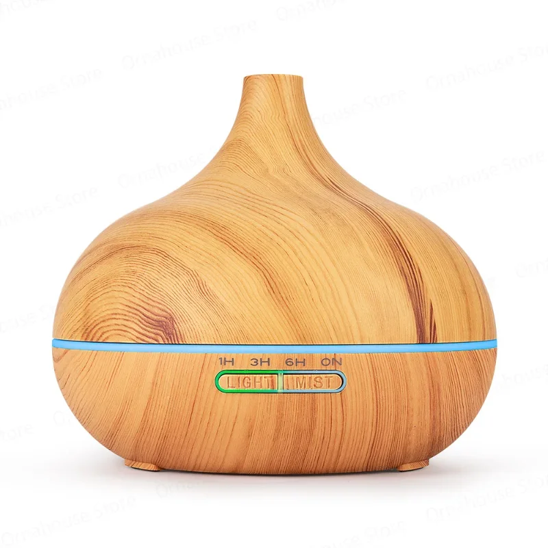 400ml Wood Grain Remote Control Fragrance Machine Ultrasonic Humidifier Household Spray Colorful Fragrance Lamp Perfume