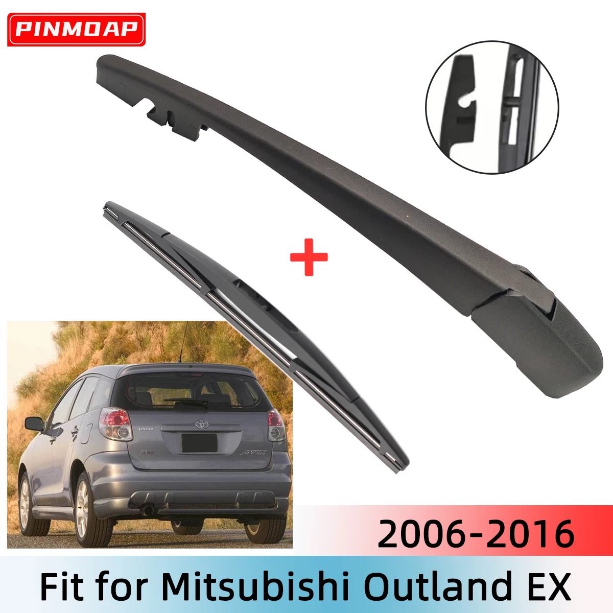 1/2PCS Rear Wiper Blade Wiper Arm Kit For Mitsubishi Outland EX 2006--2016 Windshield Windscreen Rear Window