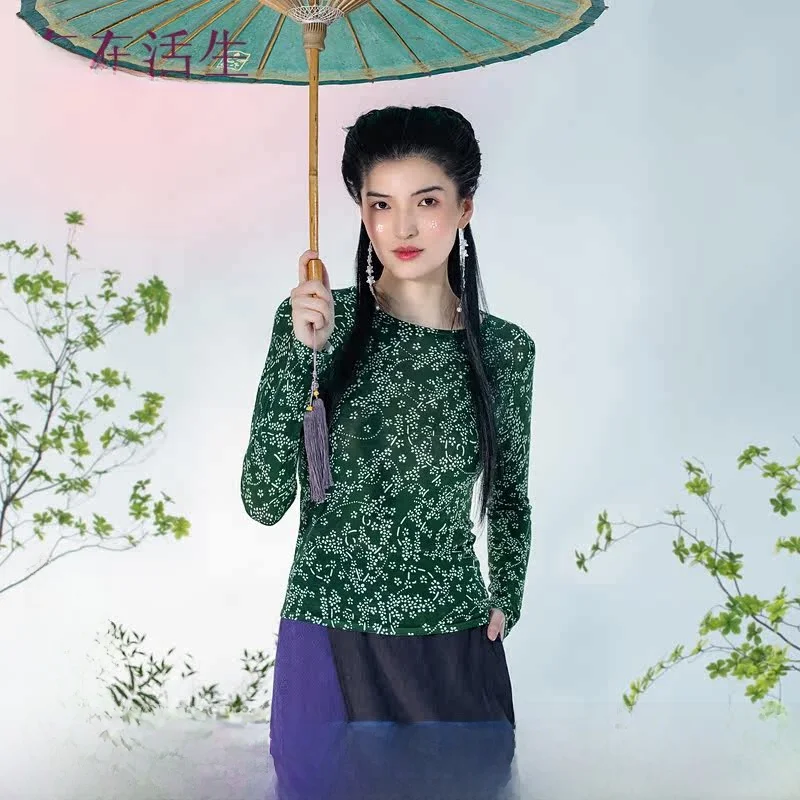 

Весенний винтажный шерстяной вязаный свитер с принтом, женский, приталенный, теплый, с круглым вырезом, длинными рукавами, стандартной толщины, 100% шерсть