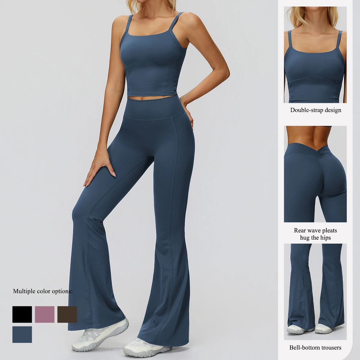 

Ctenkevet Two-Piece Women's Sports Set Quick-Dry Vest Yoga Clothes Female Gym Shockproof Sports Top Suits Sport Outfit For Woman