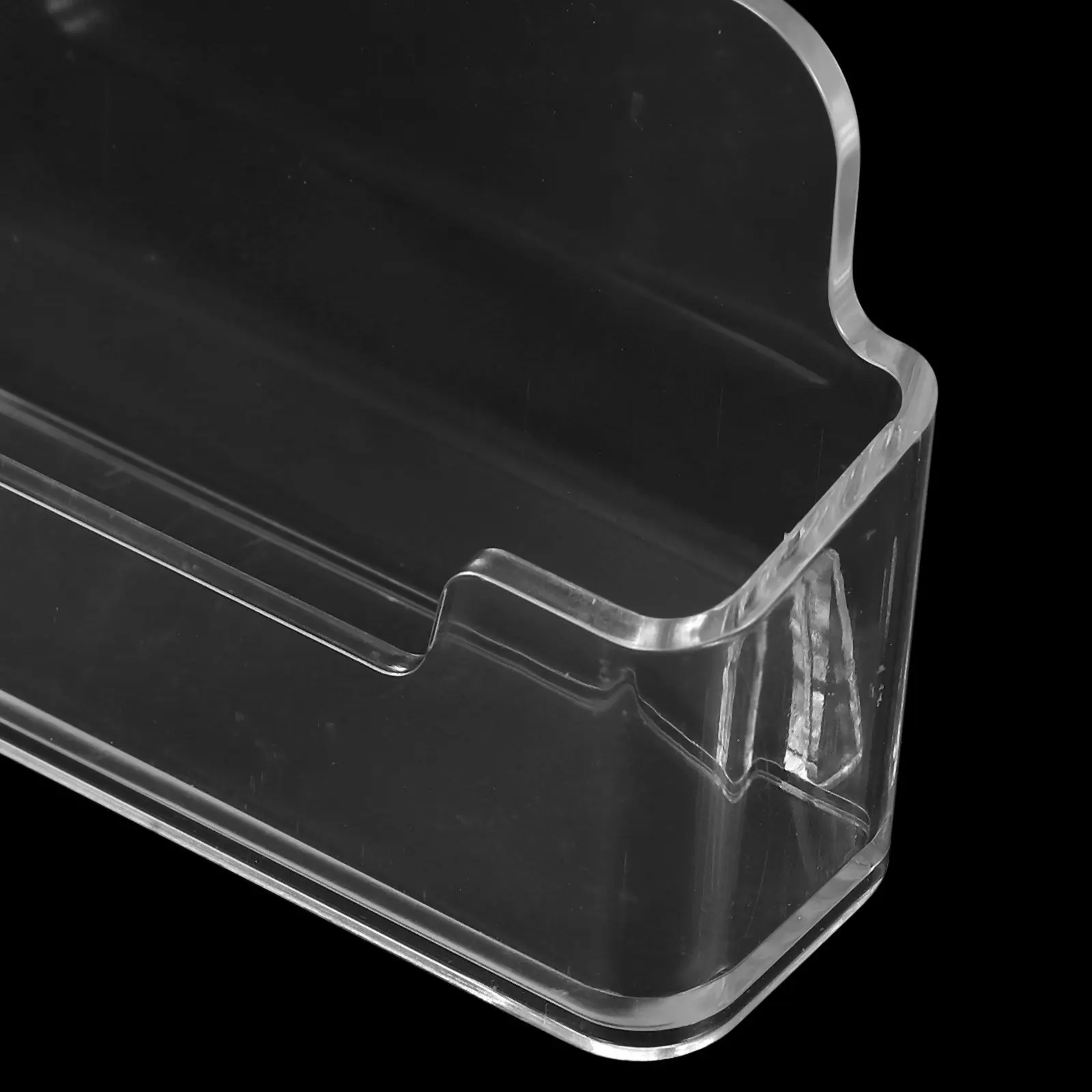 2Pcs Card Holder Acrylic Desk Organizer Single Compartment Office Desktop Display Stand Name Card Case