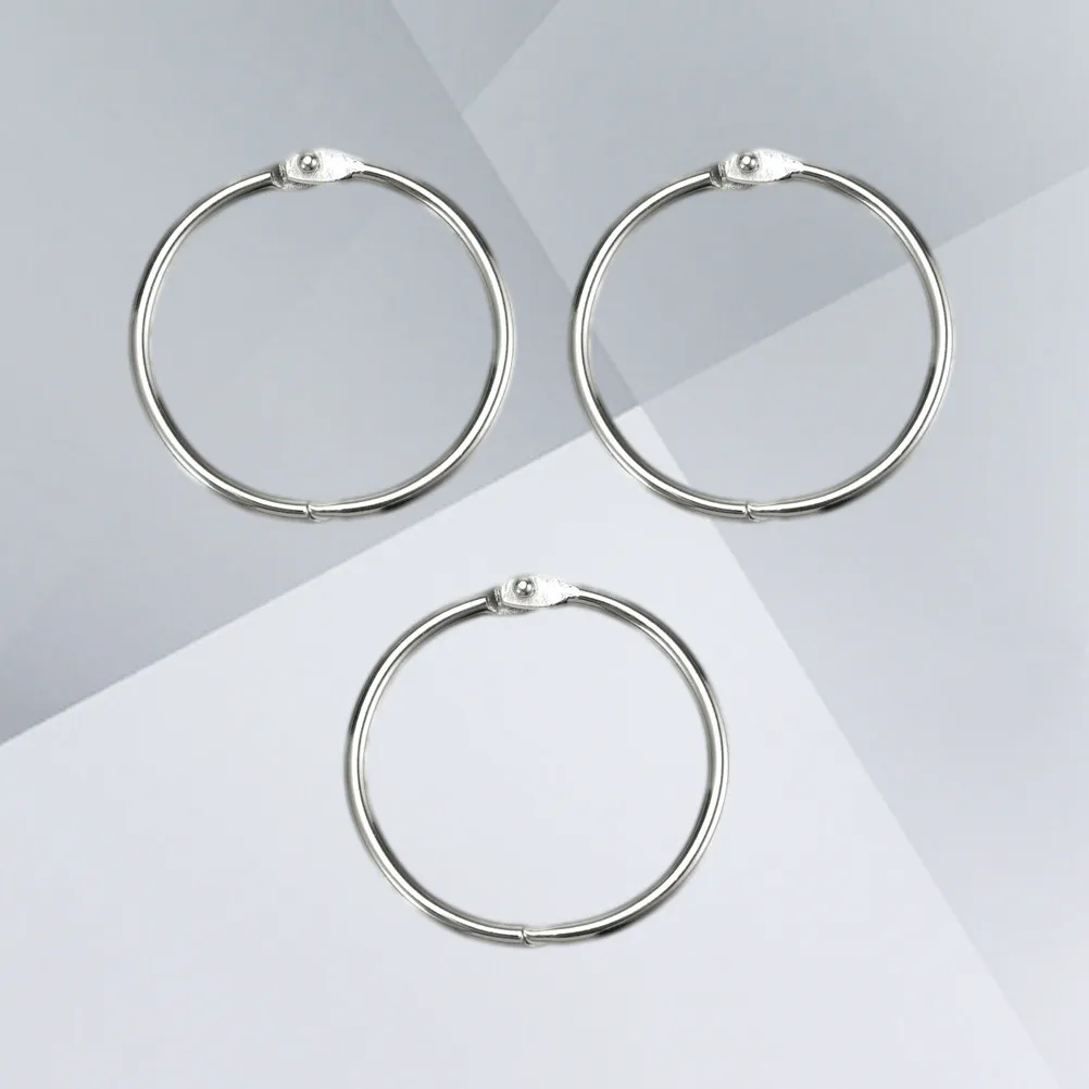 20Pcs Heavy Duty Metal Loose Leaf Rings Nickel Plated Book Binder Rings Keychain Organizer for Scrapbooking Samples Memo