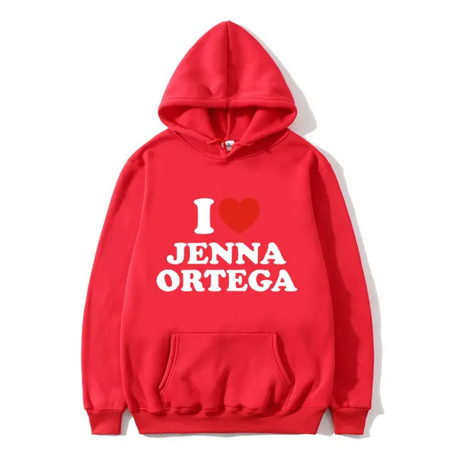 I Love Jenna Ortega Graphic Print Hoodie Men\'s Hip Hop Hooded Sweatshirt Men Women Fashion Casual Oversized Eu Size Hoodies Male