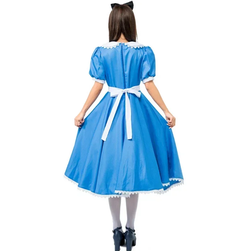 Trajes de halloween para mulheres festa de máscaras alice no país das maravilhas carnaval cosplay traje empregada avental lolita vestido