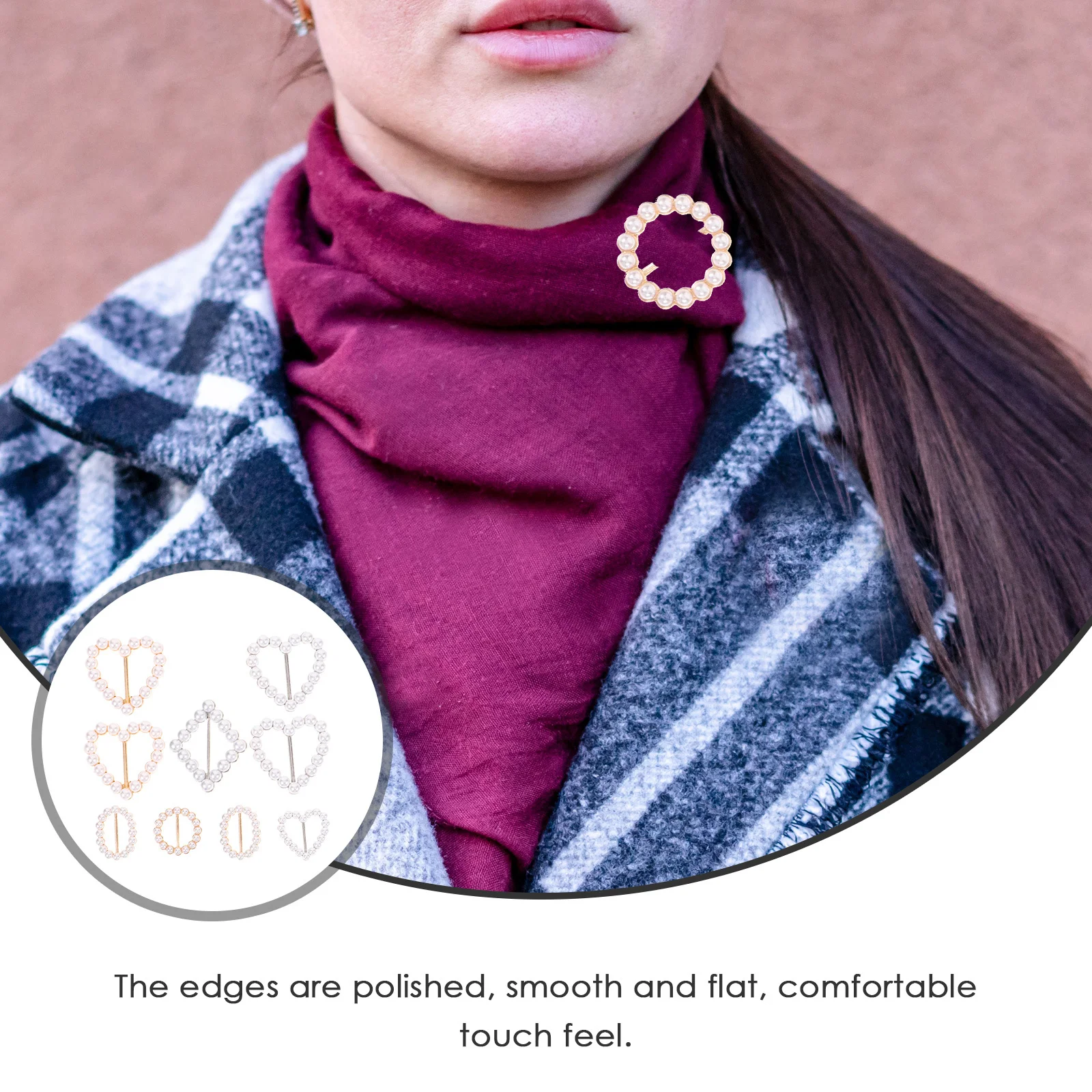 

10Pcs T-Shirt Clip Alloy Durable Buckles for Scarf Shawl Brooch Pin Fashion T-Shirt Buckles Neckerchief Clips Scarf Buckle