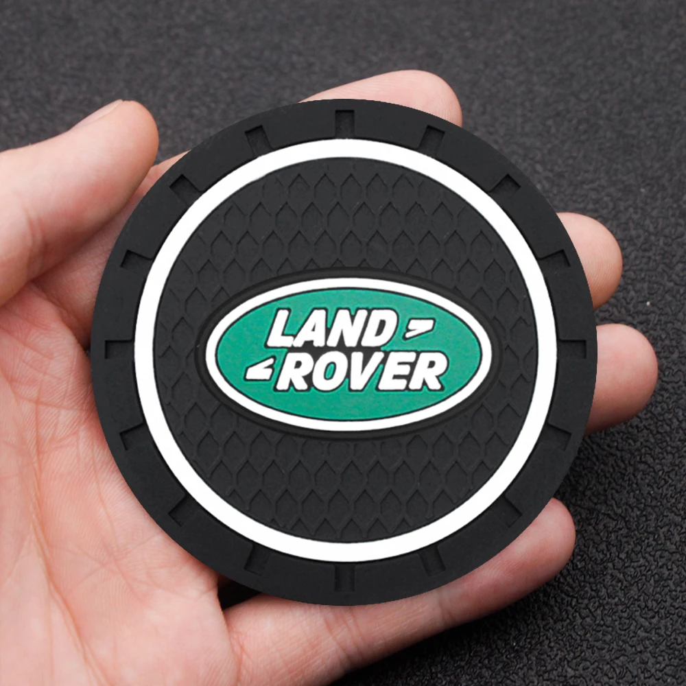 

1/2Pcs Car Coasters Water Cup Slots Non-Slip Mat Waterproof Cup Pad For Land Rover Defender Range Rover Freelander Sport Evoque