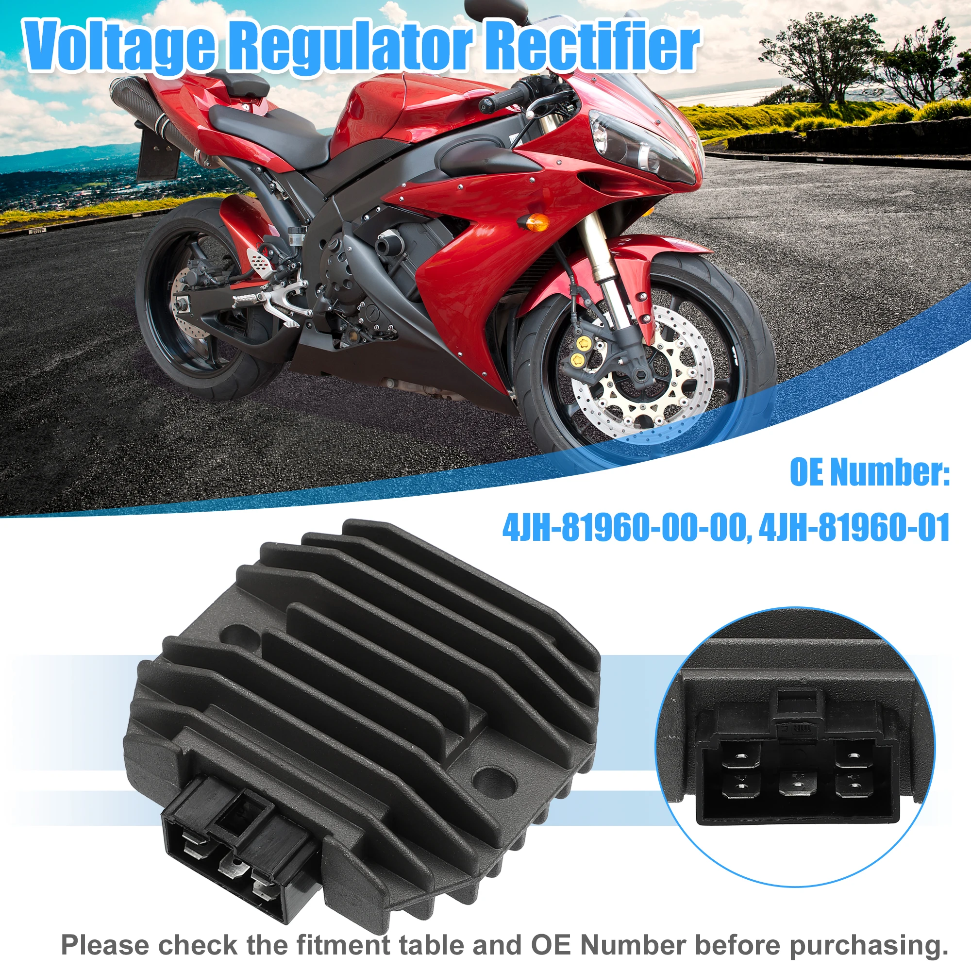 4JH-81960-00-00 4JH-81960-01 Voltage Regulator Rectifier for Yamaha FZR600RG 1995 for Yamaha YZF600RHC 1996