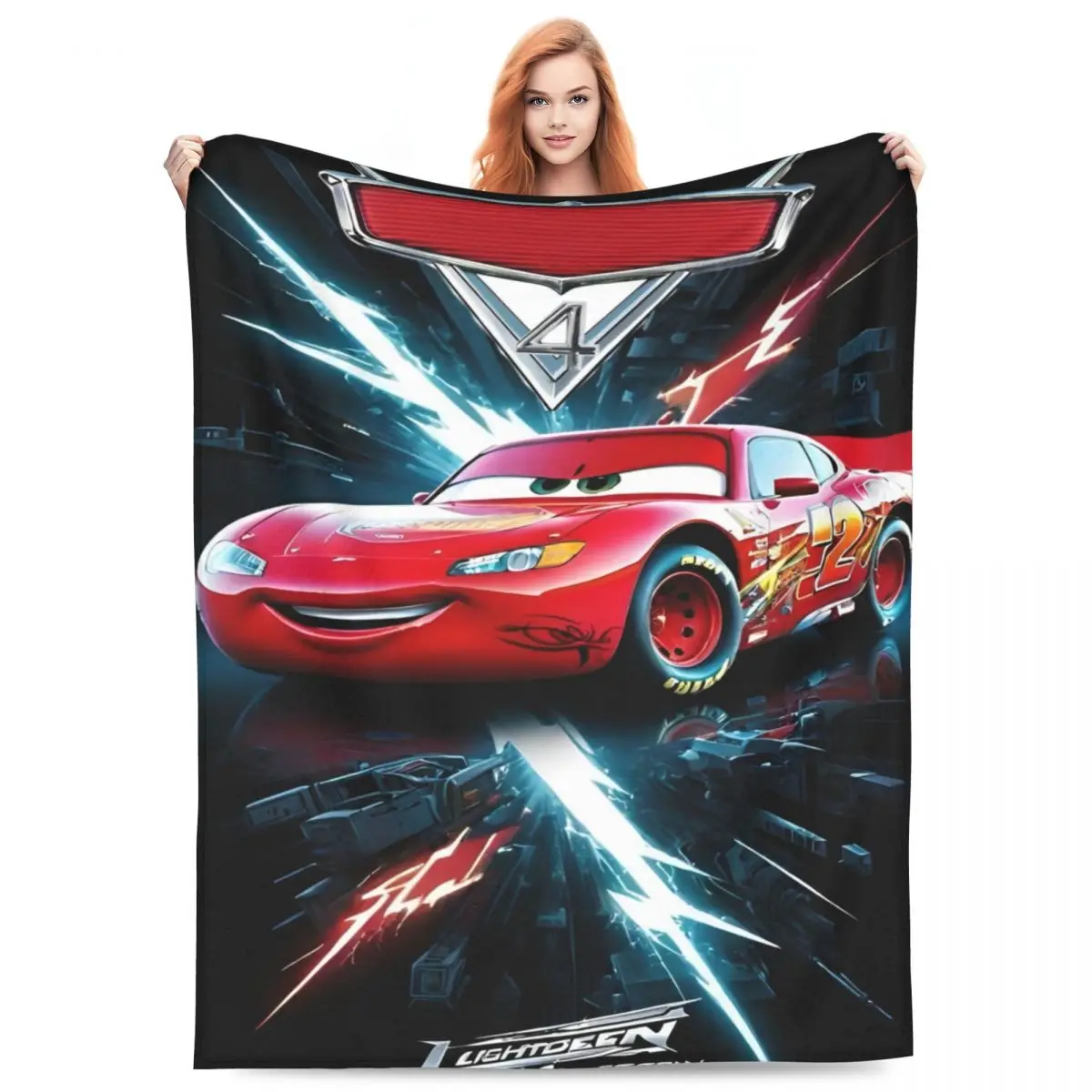 

Love Gifts Lightning McQueen Cars Movie Merch Throw Blanket Decorative Micro Flannel Blanket