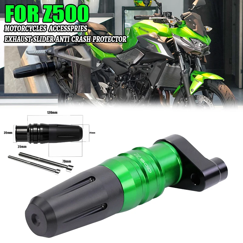 For Z 500 Z500 2024 2025 2026 Ninja 500 Motorcycle CNC Crash Pads Exhaust Sliders Crash Protector Falling Protection Aluminum