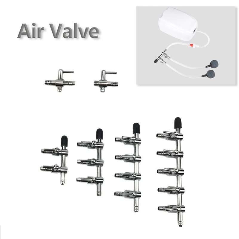 1 2 3 4 5 Way Aquarium Air Splitter Valve Fish Tank Air Pump Flow Splitter Distributor Pump Valve Tap Lever Control Switch Valve