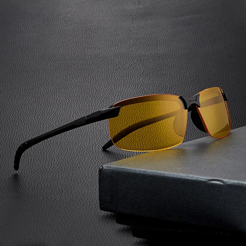 Yellow High-end Night Vision Driving Glasses Polarized UV400 Sunglasses New Fashion Night Vision Anti-glare Sun Glasses