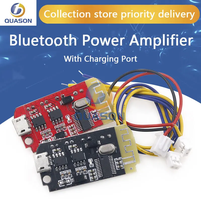 Placa amplificadora de potência ct14, micro 4.2, estéreo, bluetooth, módulo 5vf, 5w + 5w, mini, com porta de carregamento para reequipamento de som