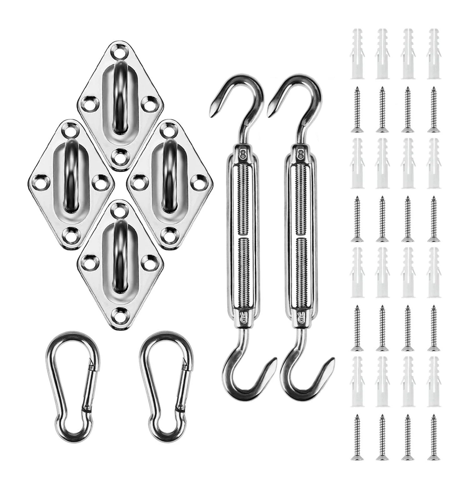 

Stainless Steel Shade Sail Hardware Kit M8 for Rectangle & Square Sun Shade Sail Installation Hardware for Patio Garden Outdoor