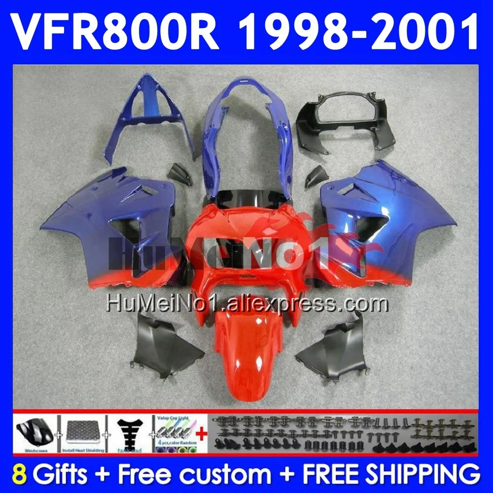 Body For HONDA Interceptor VFR 800RR 800 RR Blue red CC 52No.11 VFR800 RR 98 99 00 01 VFR800RR 1998 1999 2000 2001 Fairings