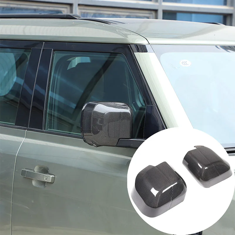 Real Carbon Fiber Car Styling Car Exterior Mirror Housing Sticker Car Accessories 2Pcs For Land Rover Defender 2020+ 90 110 130
