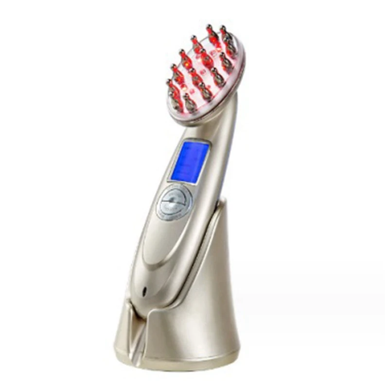 ABBR Инфракрасный EMS Радиочастотный вибрационный массажер против капель Массажная расческа для кожи головы Микротоковый уход за волосами Выпадение волос