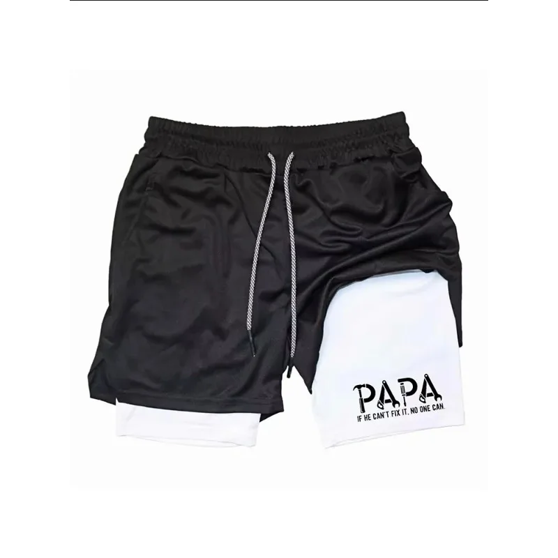 Stretchy Performance Men's 2-in-1 Athletic Shorts Quick-Dry Breathable Running Casual Wear Comfortable Elastic Pocket Towel Loop