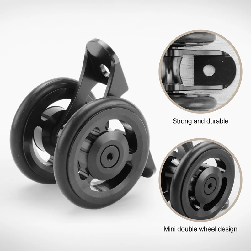 Folding Bike Easy Wheel Bicycle Mudguard Bearing Double Wheel Rear Fender Wheel For Brompton Folding Bicycle Accessories