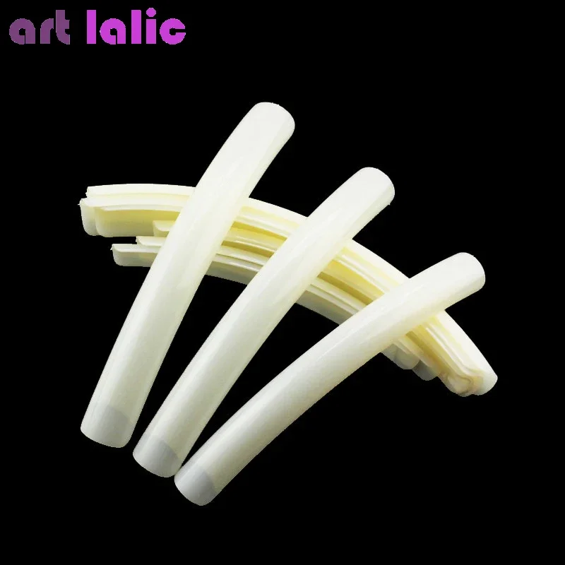 Uñas postizas extralargas naturales transparentes, juego de puntas de uñas postizas, media cubierta acrílica, uñas postizas de salón transparentes, 10 Uds.