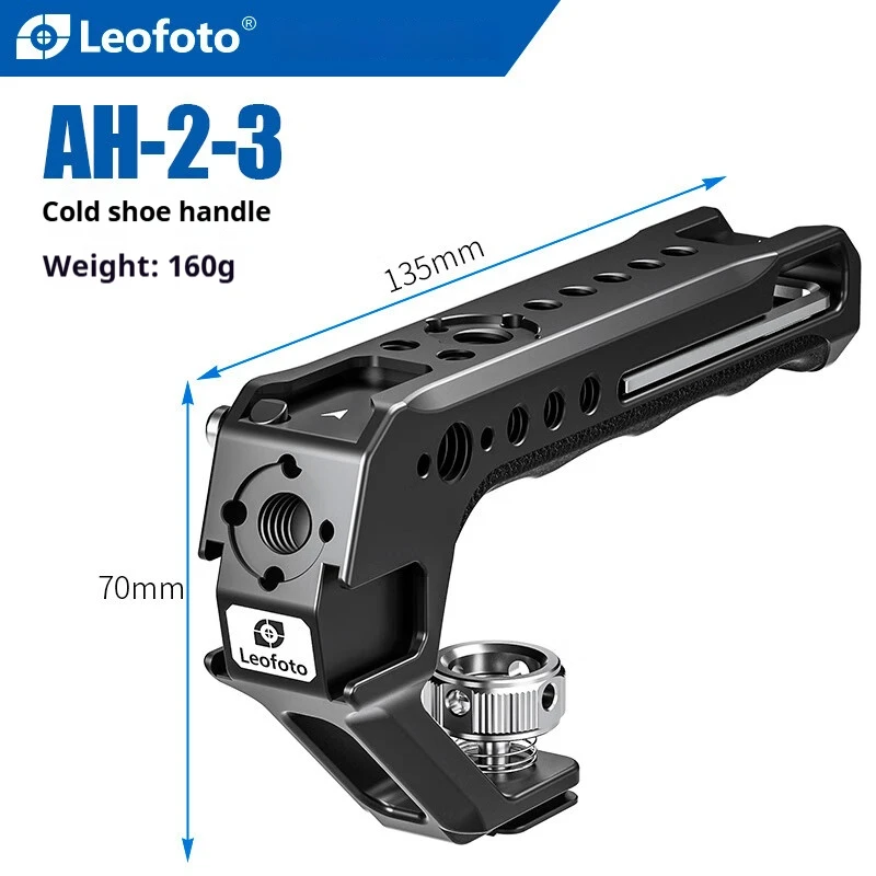 

Leofoto AH-2-3 Universal Arri Handgrip Cold Shoe Slide Mount Accessory for Sony, Canon, Nikon, and Fujifilm Cameras