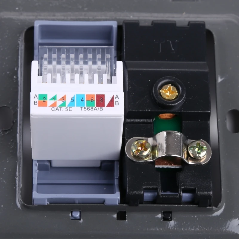 Adapter sieciowy RJ45 + antena telewizyjna koncentryczna do montażu naściennego, gniazdo panelowe z wyjściem — zdjęcie 4