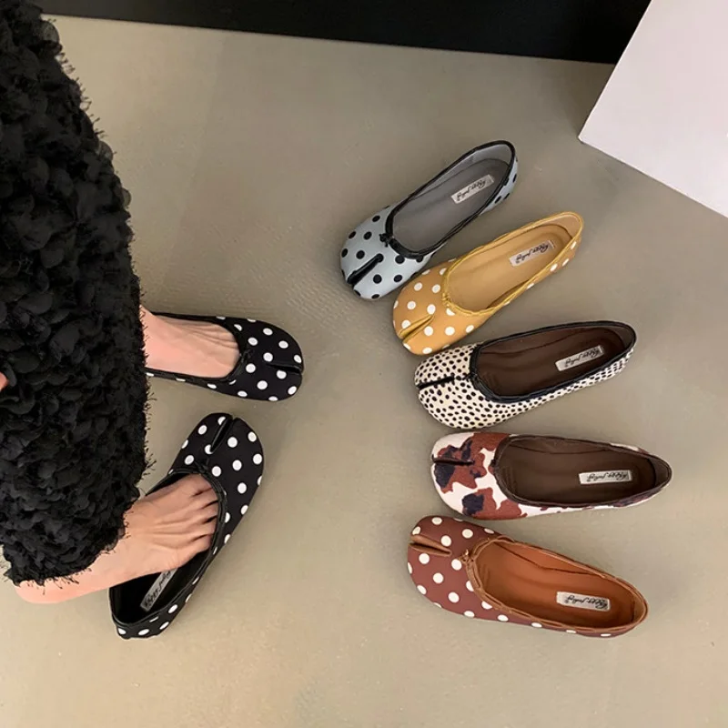 

Bailamos/женские туфли на плоской подошве, модные повседневные туфли Laofer на плоской подошве с раздельным носком, женские балетки без шнуровки, мягкие модельные туфли Mujer