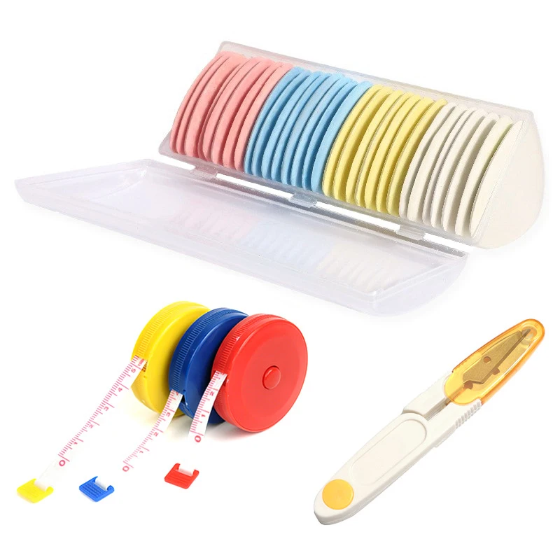 30Pcs Colored Sewing Chalk Kit Triangular Box Garment Marking Tools And Accessories for Tailoring And Crafting