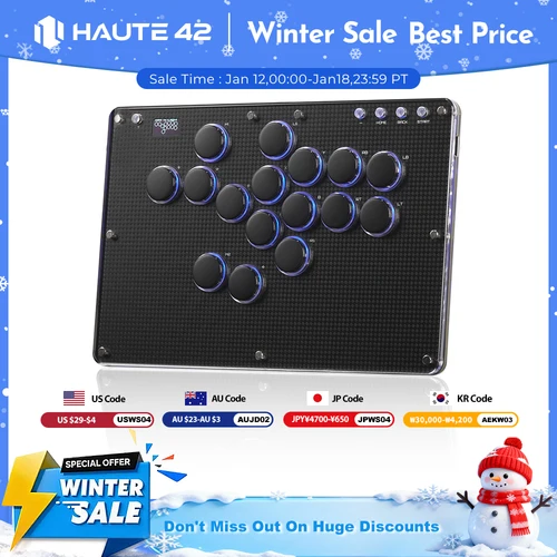 Controlador de palo Arcade sin adhesivo Haute42 T16-Texture, controlador sin palanca Hitbox para PC/PS4/PS5/Switch Arcade, teclado Hitbox