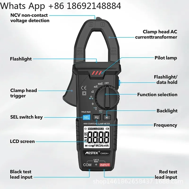 Digital Clamp Meter Multimeter for Universal Use High Precision 83A Clamp Ammeter Multifunctional Electrician Tool