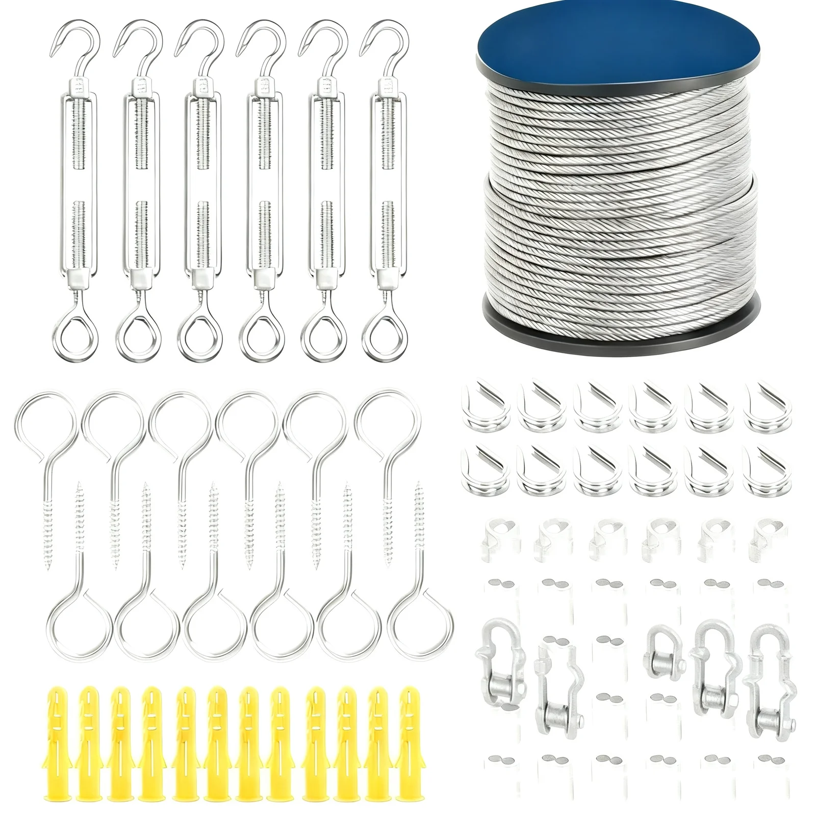 Spring Hook Tightener Stainless Steel Wire Rope PVC Coated Cable Cable Railing Kit Wire Rope