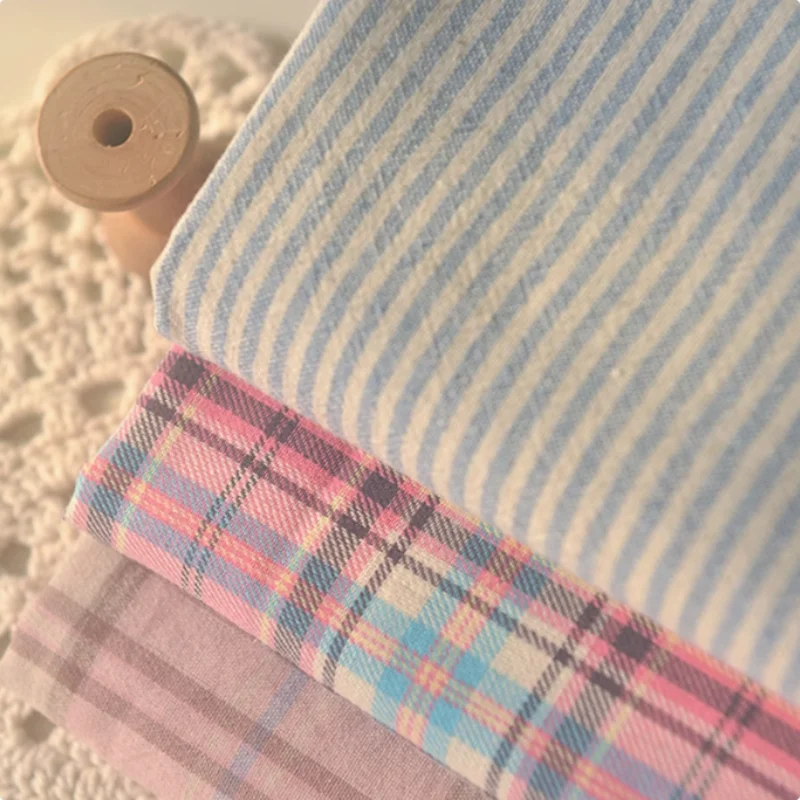 

Pink Cotton Fabric, Blue Linen Cotton Cloth Fabric