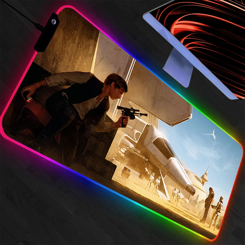 

LED Mouse Pad Star Wars Backlight Gaming Accessories PC Computer Keyboard Gamer RGB Desk Mat alfombrilla xxl Mousepad