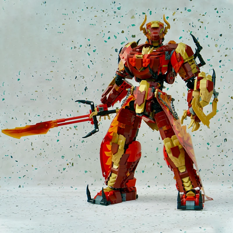 1343 Uds Dragon Kai Mech MOC vista de calle creativa modelo de bloques de construcción arquitectura DIY educación ensamblaje modelo juguetes regalos