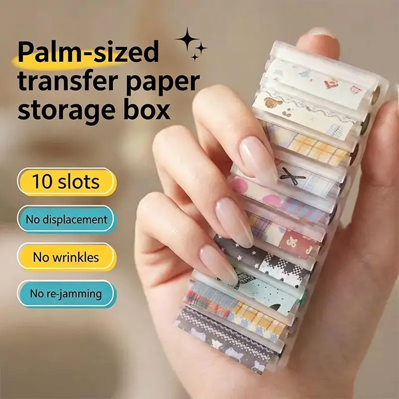 10 Grid Nail Transfer Paper 3D Printed Organizer Box Colorful Display Stand For Foil Sticker Storage Portable Nail Salon - view 2