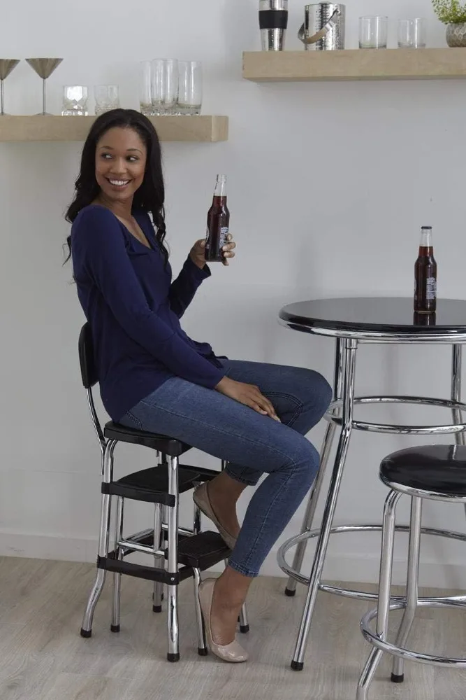 Cosco Preto Step Stool, Cadeira Contadora, Retro, 11120CBB1E