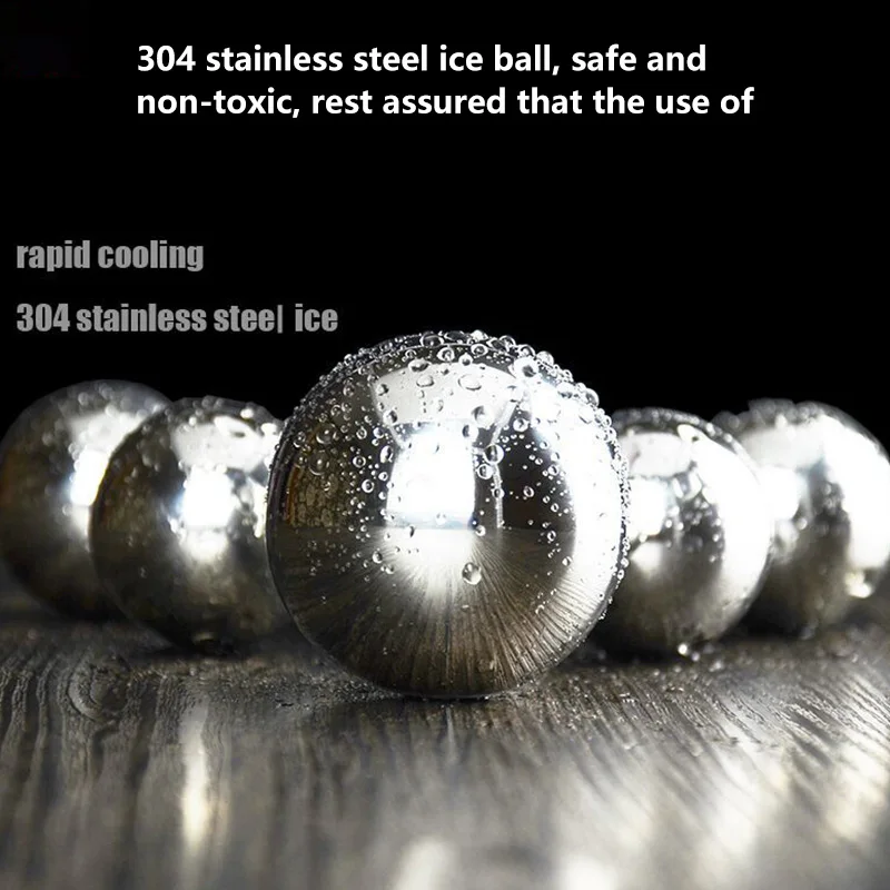 304 Stainless Steel Ice Cubes Quick Frozen Ice Hockey Round Metal Ice Hockey Tartar Whisky Kitchen And Bar Utensils