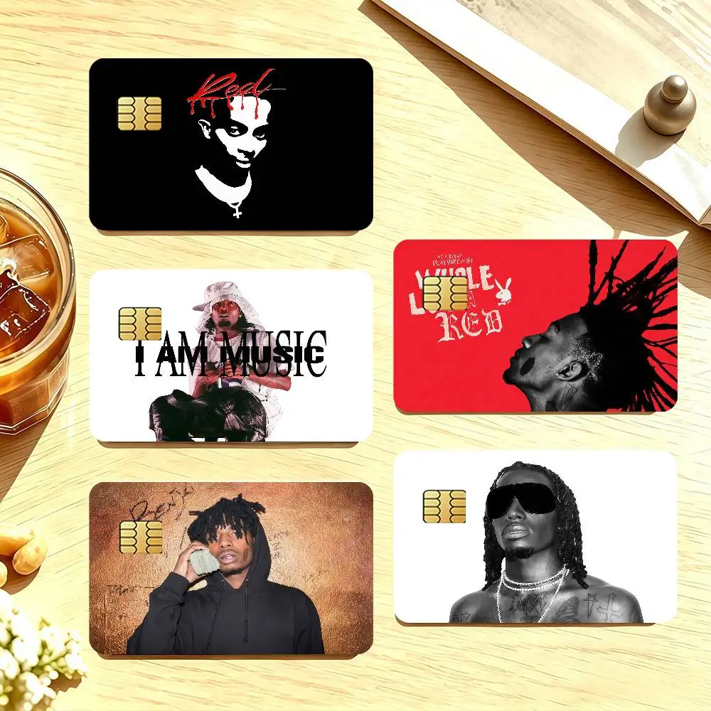 Singer P-Playboi Carti Credit Card Public Transportation Cards Sticker Waterproof Card Face Decoration 4PCS