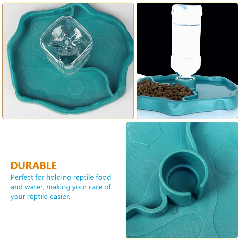 

1 set 1 Set Turtle Lizard Tortoise Reptile Water Dish Food Bowl Durable Pet Feeder Automatic Waterer Gecko Tank Supplies Bearded