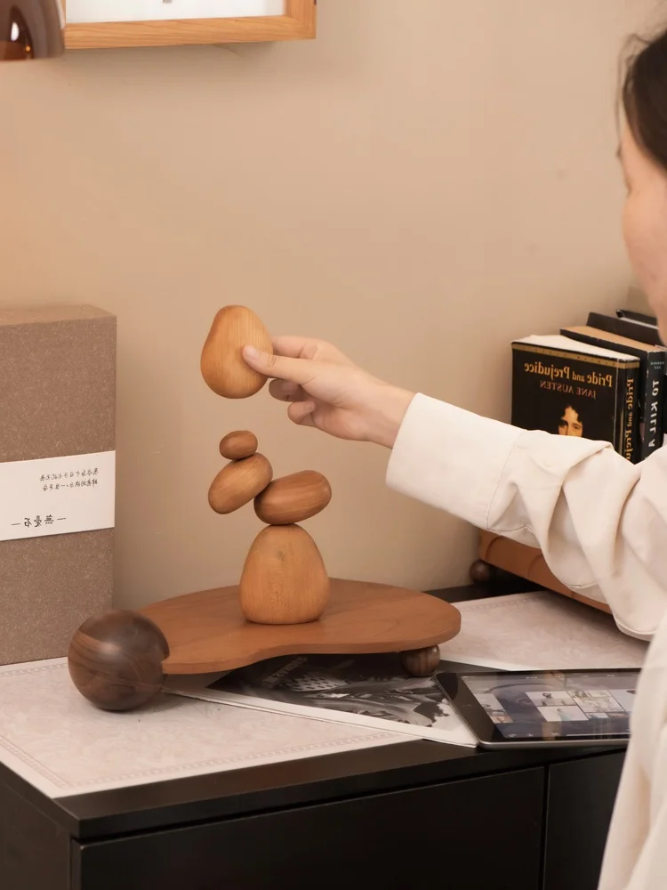 

Decorative Balance Stone for Girls' Room Master Bedroom Study Aosphere Enhancing Modern mat Wooden Desktop Ornament