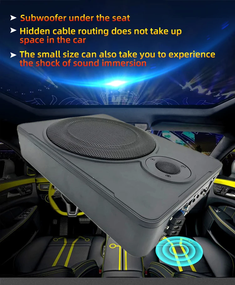 12V 8 inch/10 inch Dunne Auto  - Under Seat Subwoofer Slim 8 Inch recensie en prijs