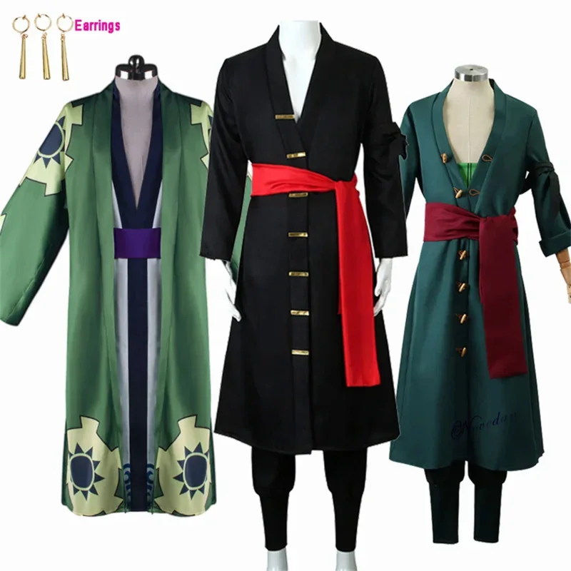 

Anime Zoro Cosplay Anime Zoro Two Years Later Kimono Robe Wig Role-playing Cosplay Costume Party Christmas Halloween Suit