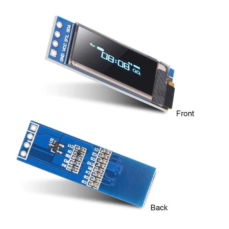 I2C OLED Display Module 0.91inch I2C SSD1306 LCD Display Module White /Blue I2C OLED Screen Driver DC 3.3V/5V with 4 Pin Headers