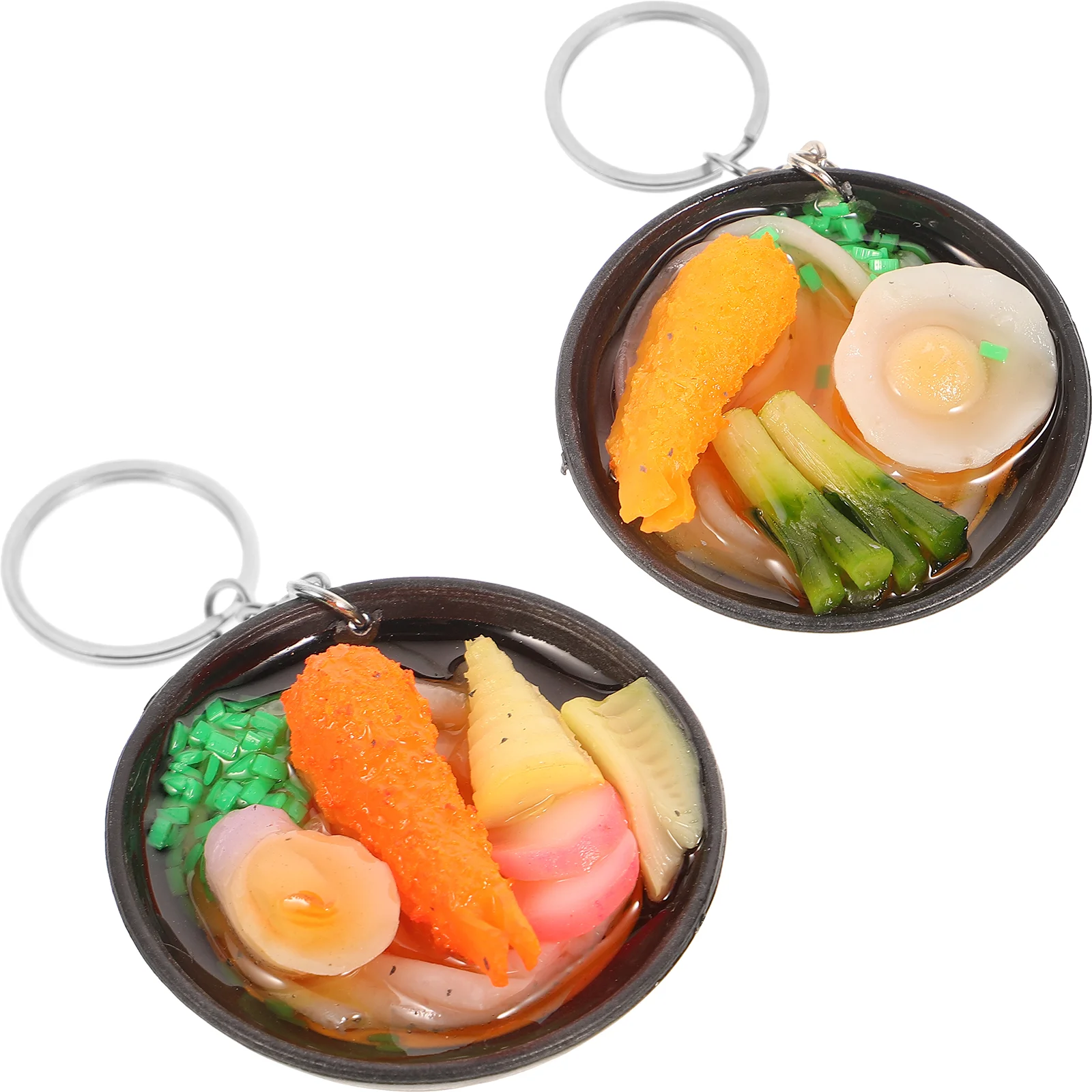 2 Pcs Key Chain Simulation Food Keyring Artificial Keychain Pendant Delicious Realistic