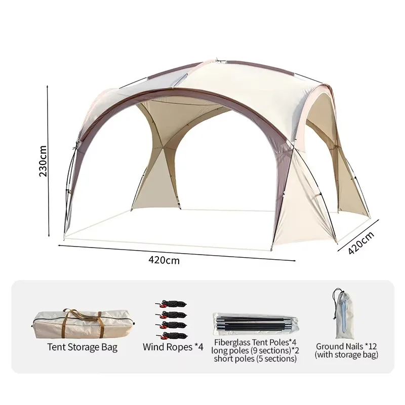 YTYINPortable Dome Camping Tent Waterproof Sunshade Awning Outdoor Rainproof UV Protection Shelter For Hiking